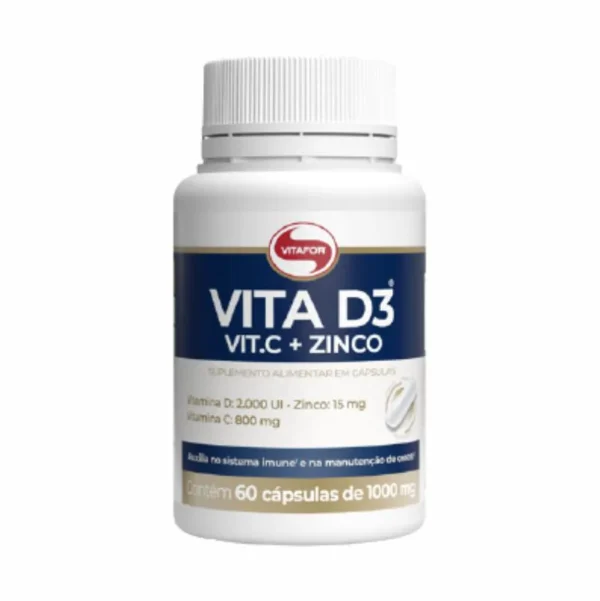 Vitamina D3 + C + Zinco 1G Vitafor 60 Capsulas